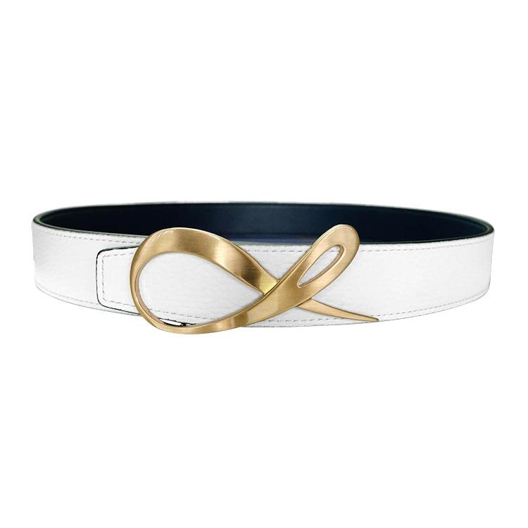 Classica Bianco Blu Mezzanotte Rose Gold Belt