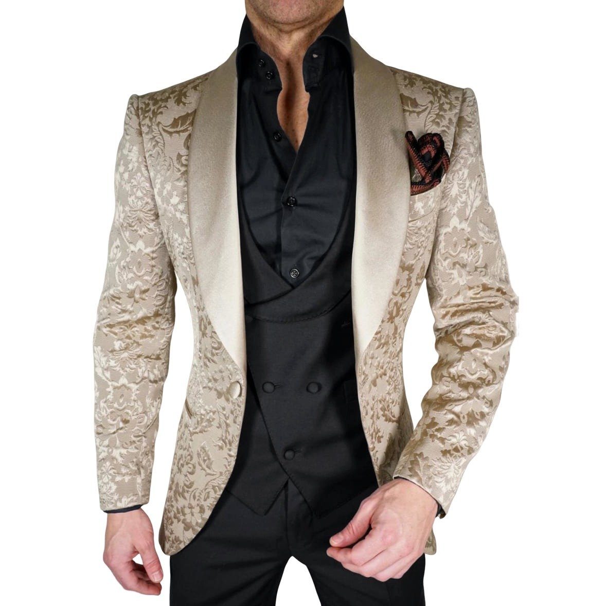 Champagne Oro Fiore Dinner Jacket 54S Champagne Oro Fiore Dinner Jacket 54S