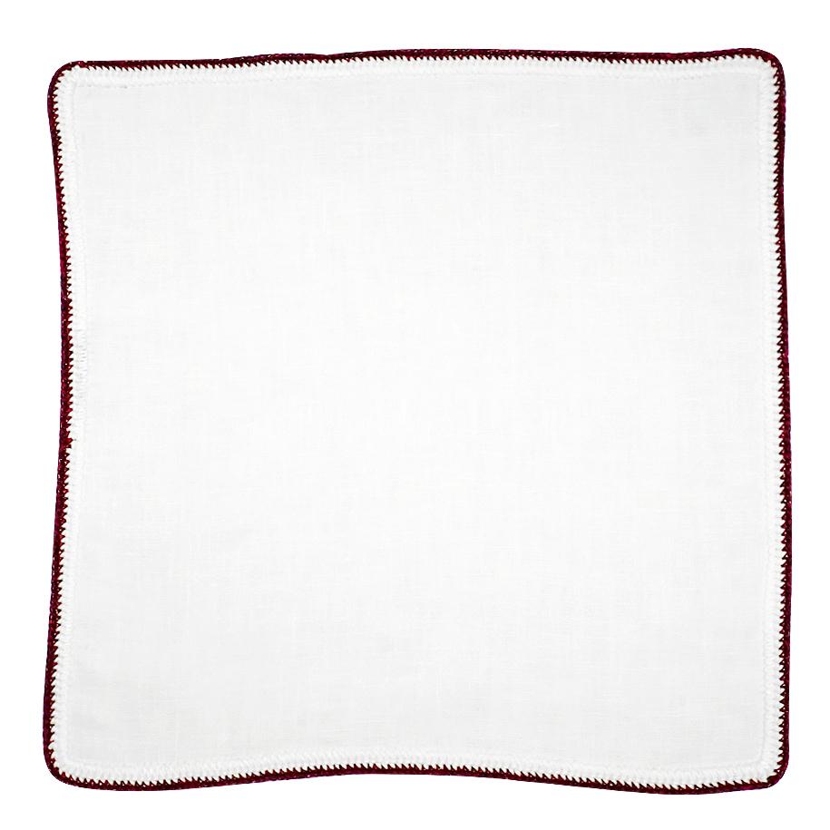 White Nieve With Burgundy Flake Signature Border