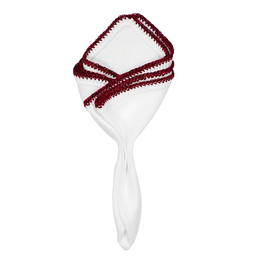 White Nieve With Burgundy Flake Signature Border