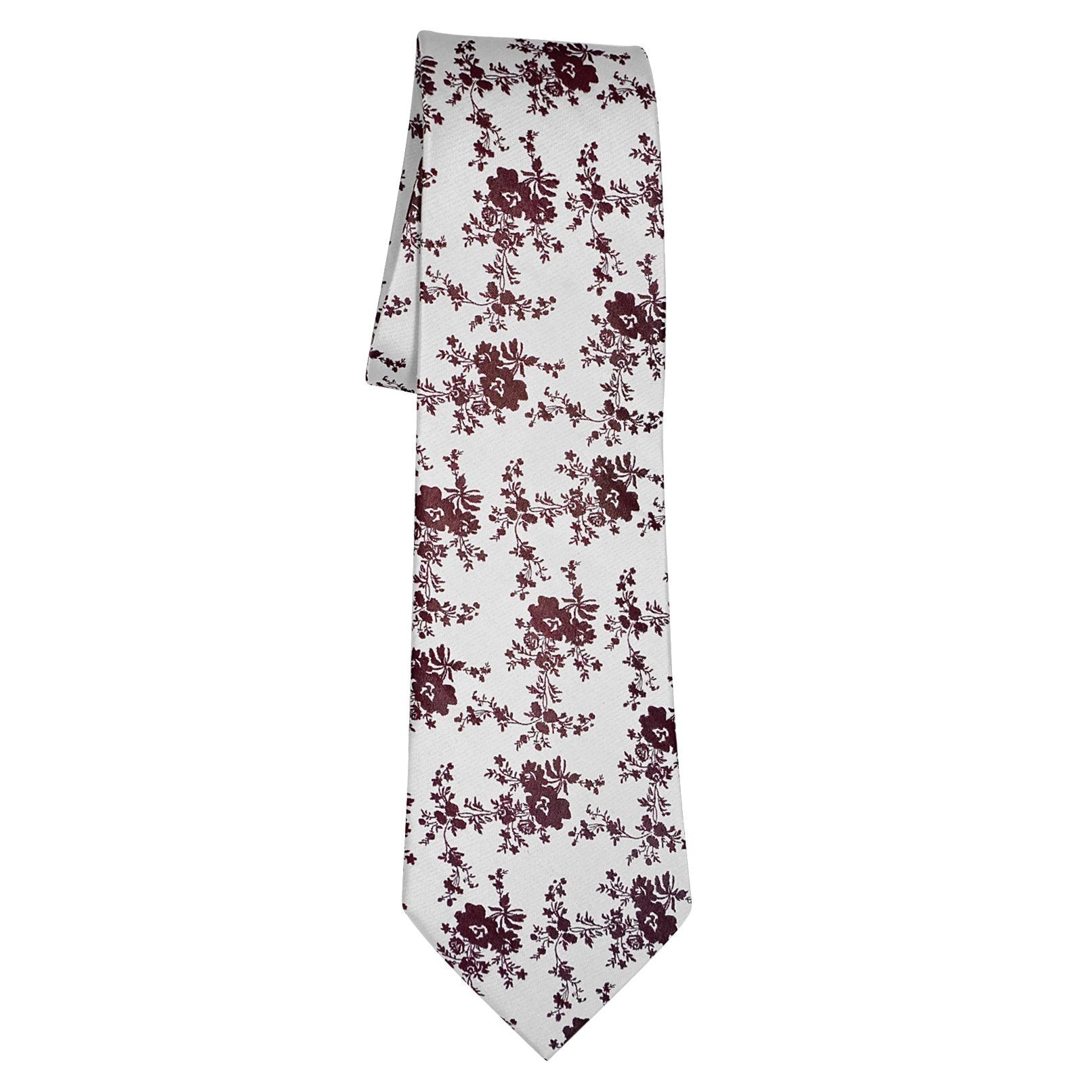 Burgundy Bianco Carnation Necktie