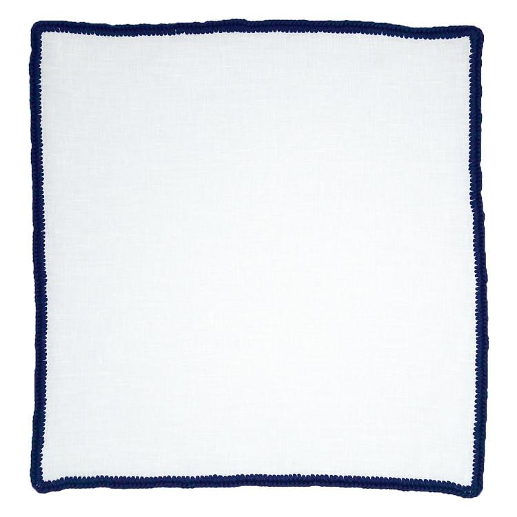 White Nieve with Blue Signature Borders