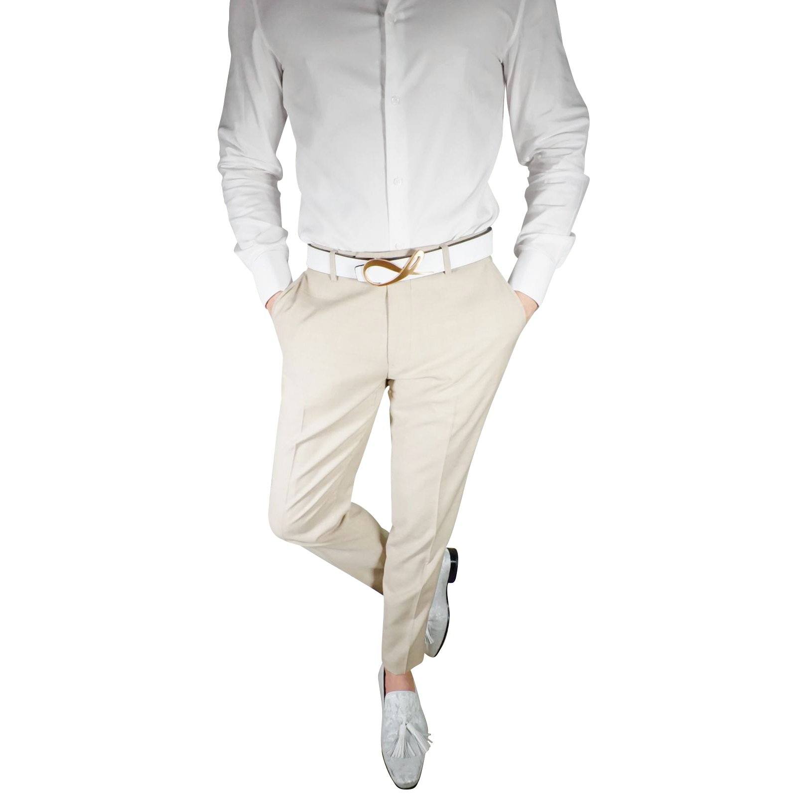 S by Sebastian Khaki Crema Trousers @ The Vault