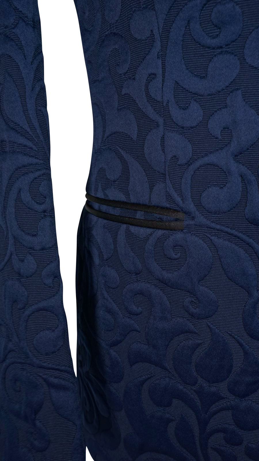 Navy Blue & Black Paisley Dinner Jacket @ The Vault