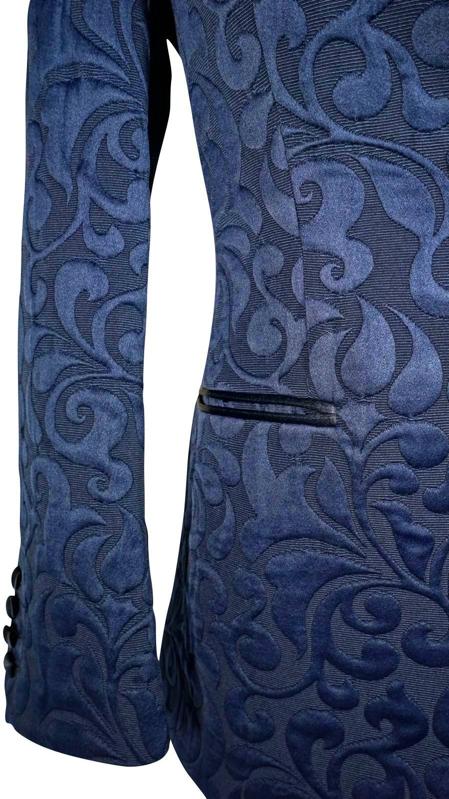 Navy Blue Paisley Dinner Jacket @ The Vault