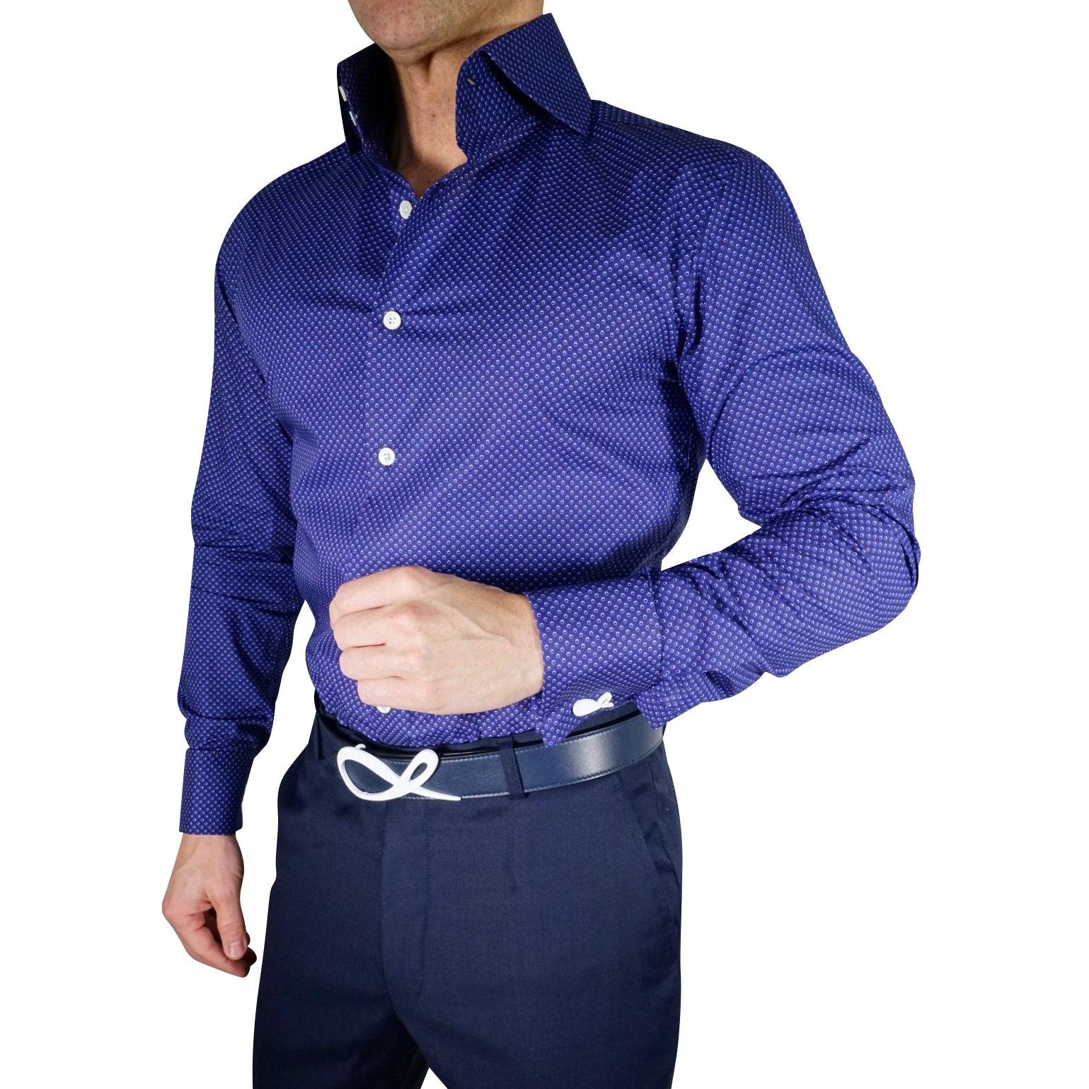 Navy Goccia Dress Shirt