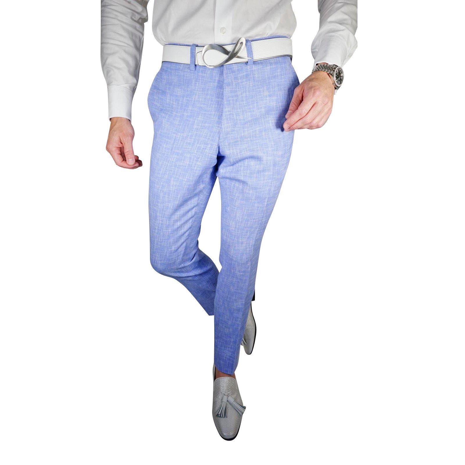 Lilac Blu Lino Tweed Trousers @ The Vault