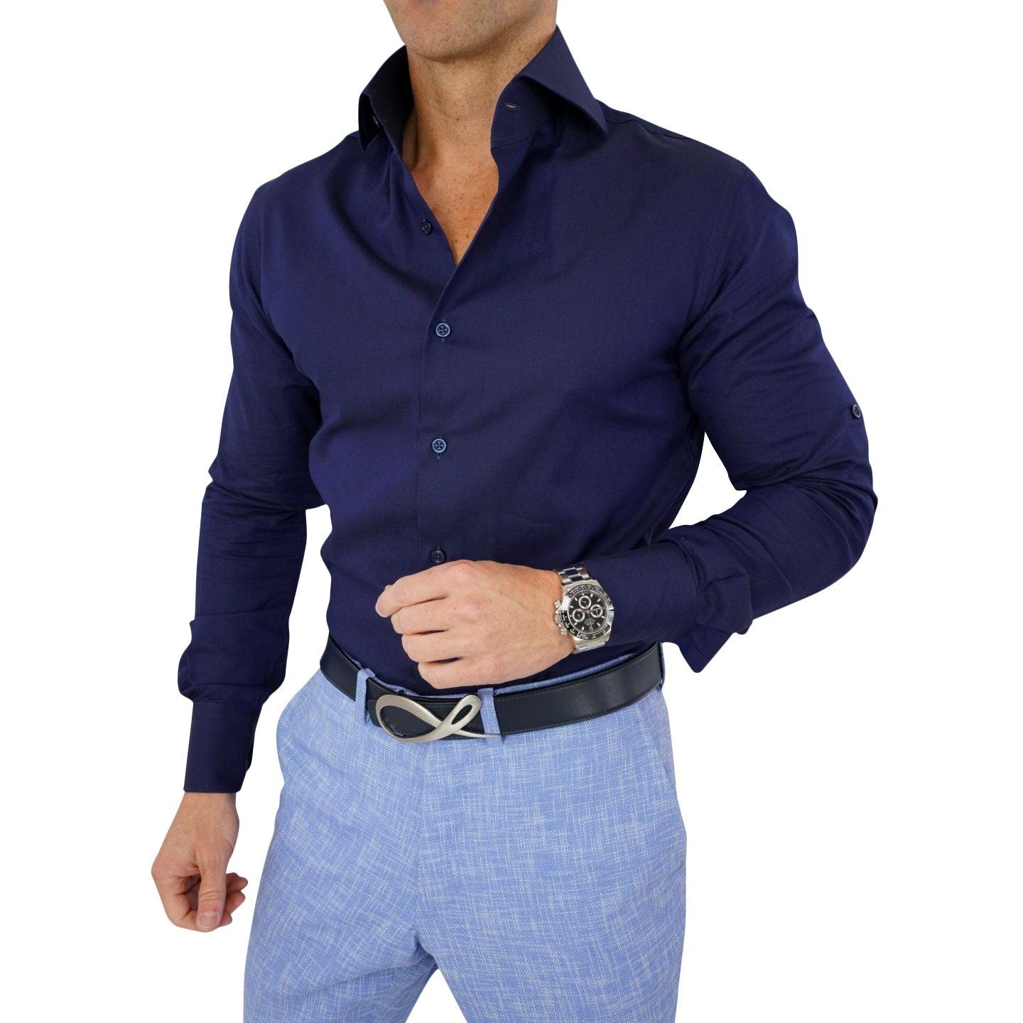 Blu Birdseye Dress Shirt