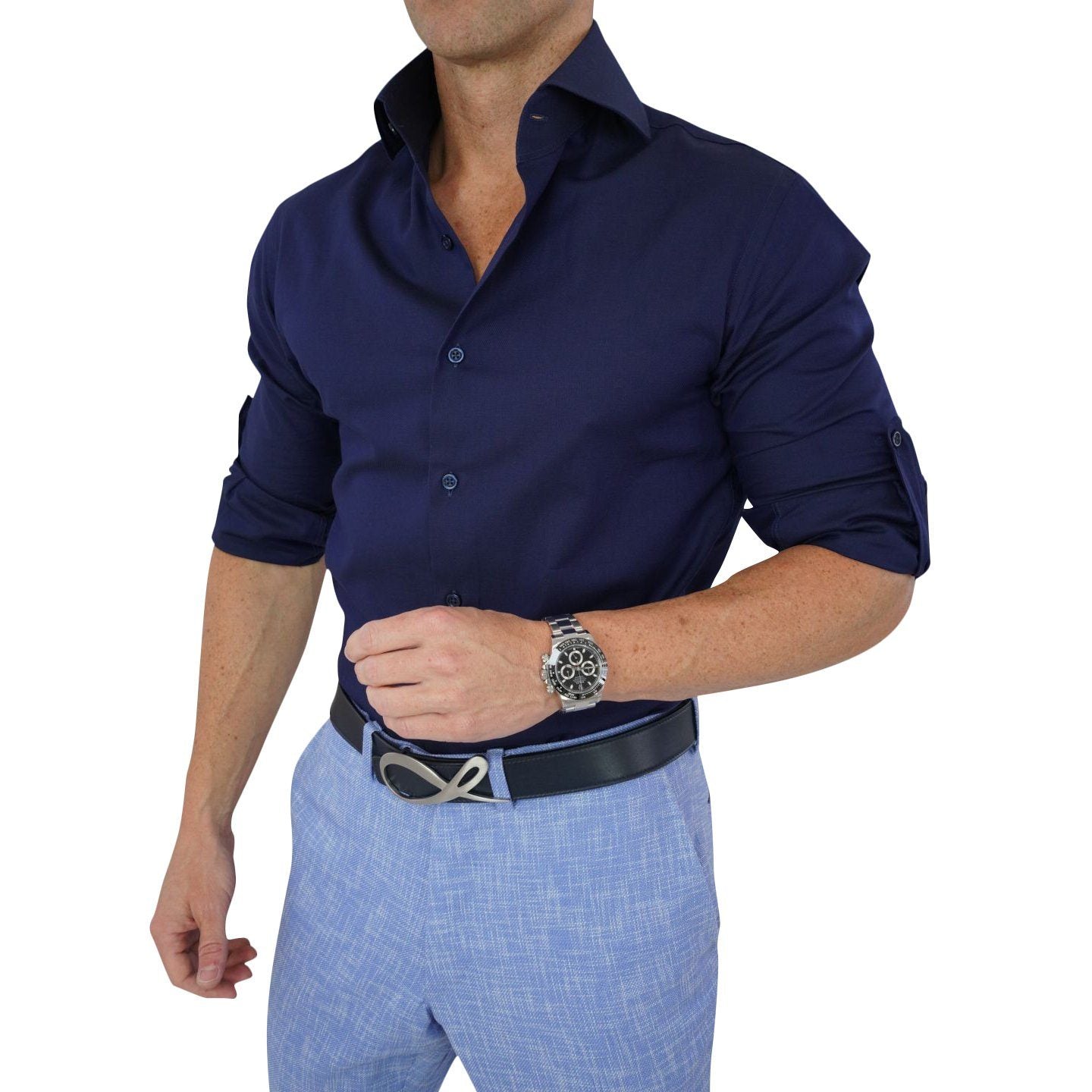 marine blue dress shirt Marine Blue Horizon Stripe Shirt