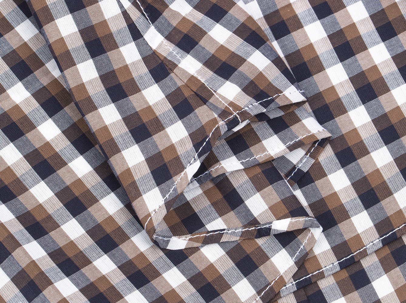 Navy Mocha Gingham Dress Shirt @ The Vault