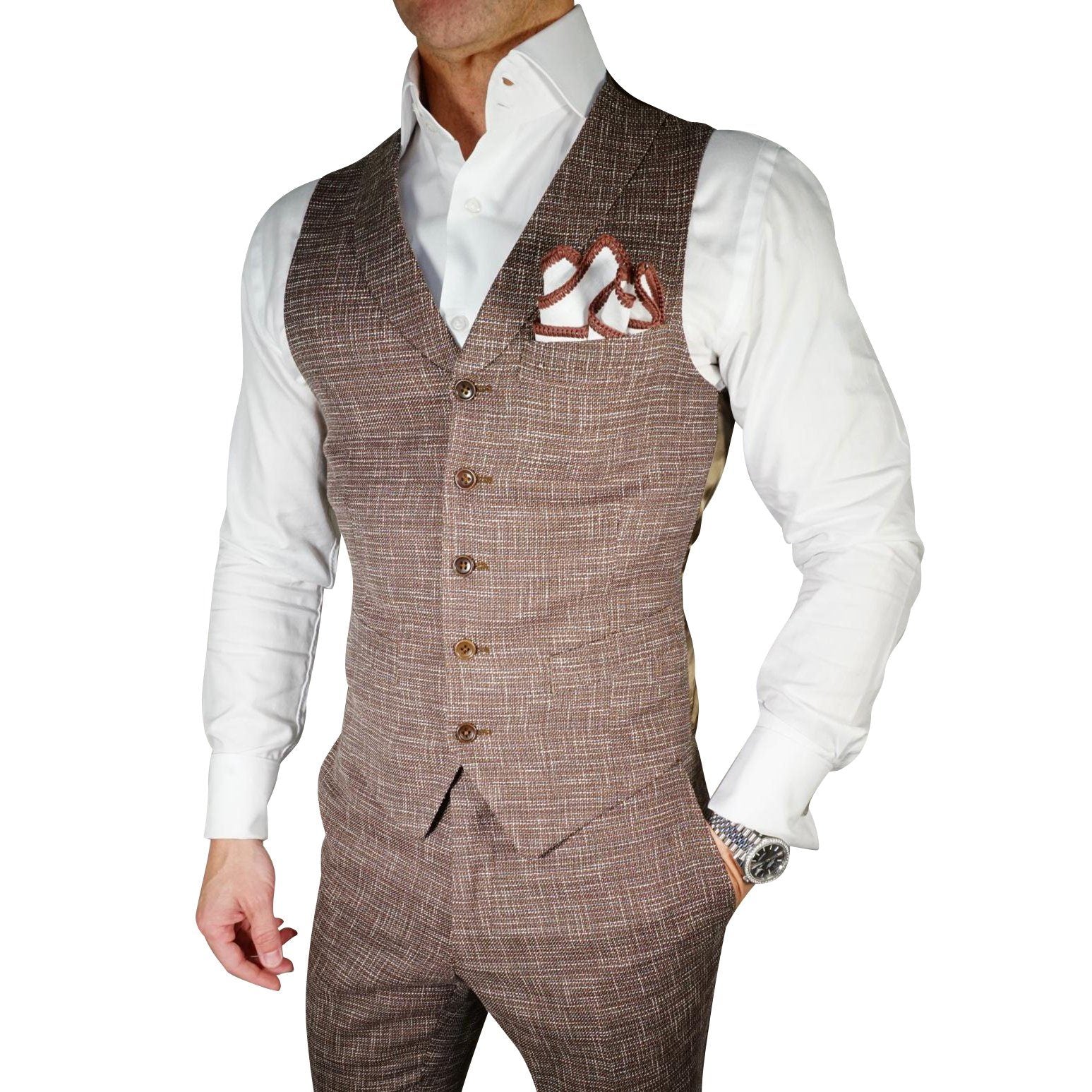 Coffee Canestro Ciottoli Waistcoat