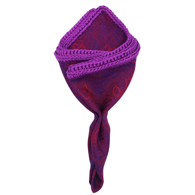 Chameleon Foglia with Purple Signature Border - Sebastian Cruz Couture