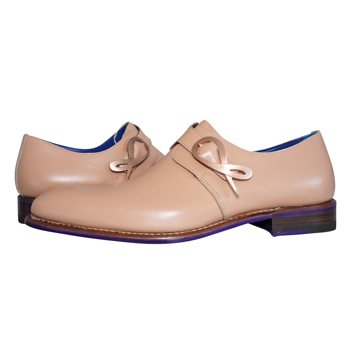 Latte With Rose Gold Hardware Monk Strap