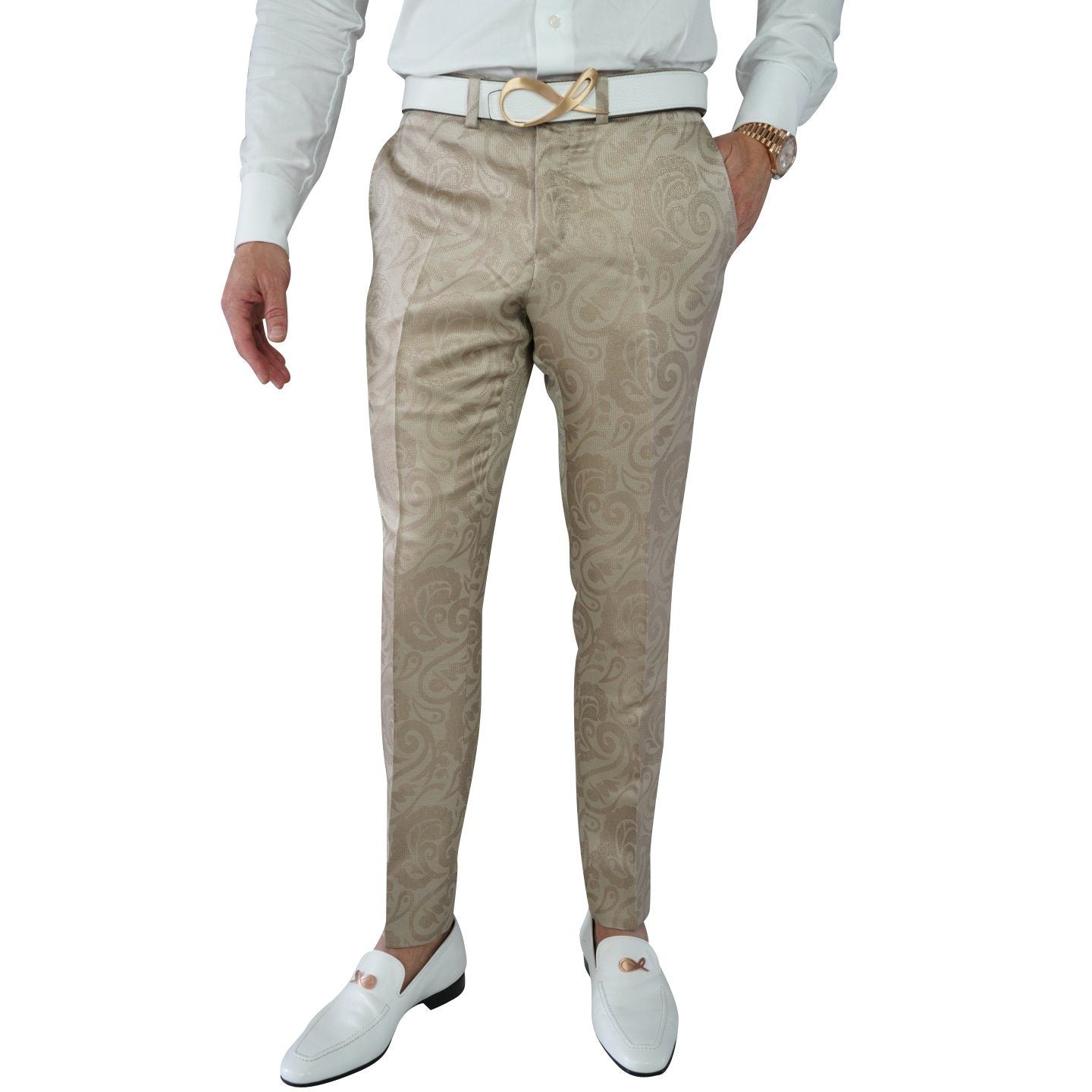 Champagne Oro Damasco Paisley Trousers @ The Vault