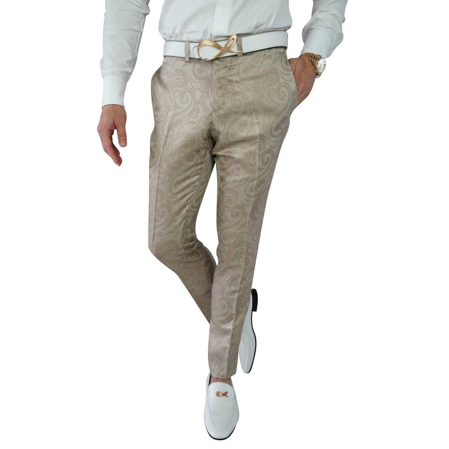 Champagne Oro Damasco Paisley Trousers @ The Vault