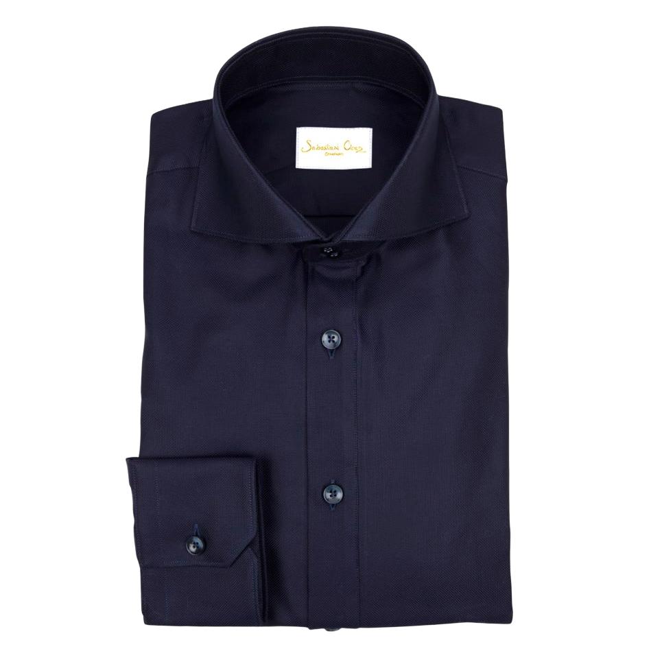Navy Weavetex Dress Shirt @ The Vault