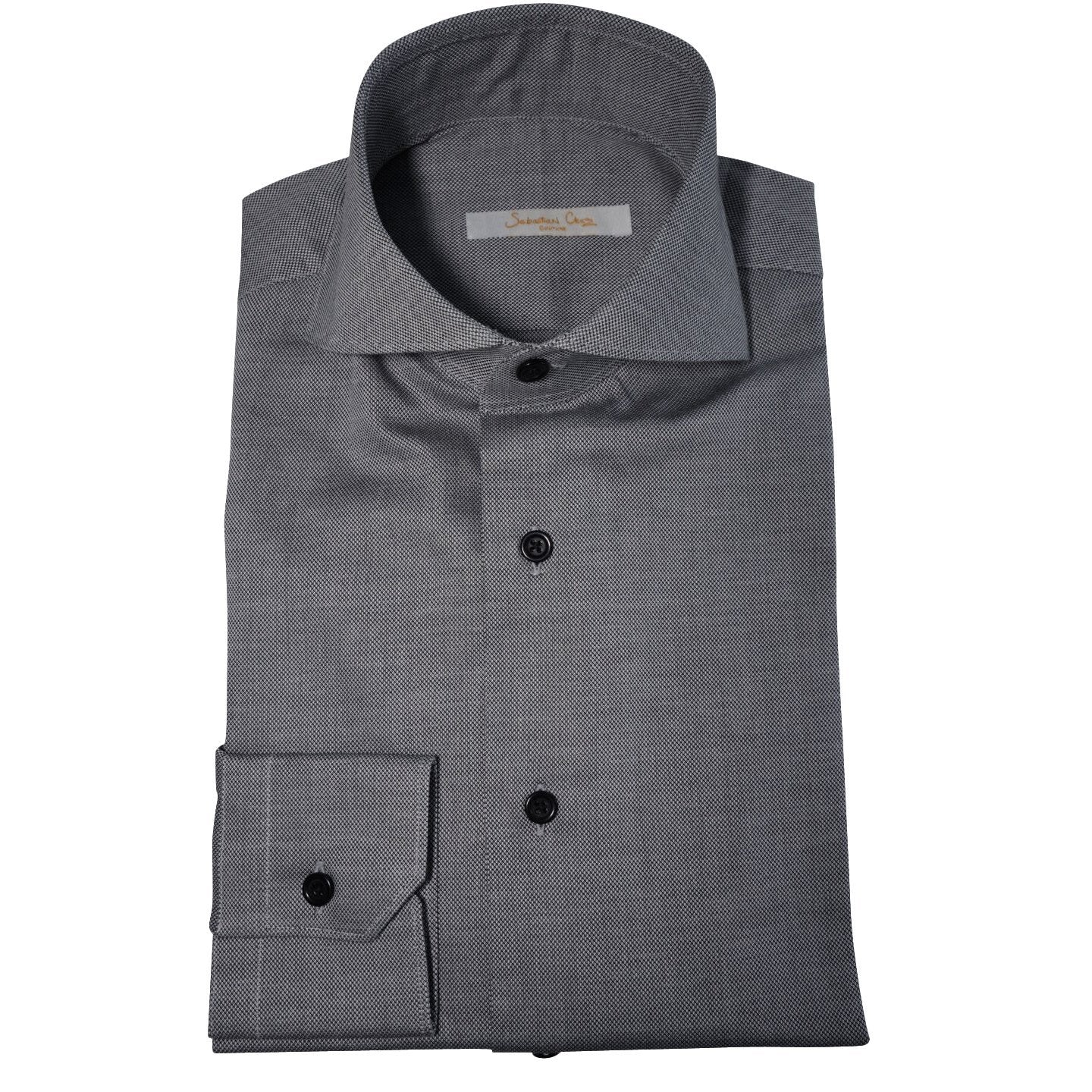 Grey Birdseye Dress Shirt