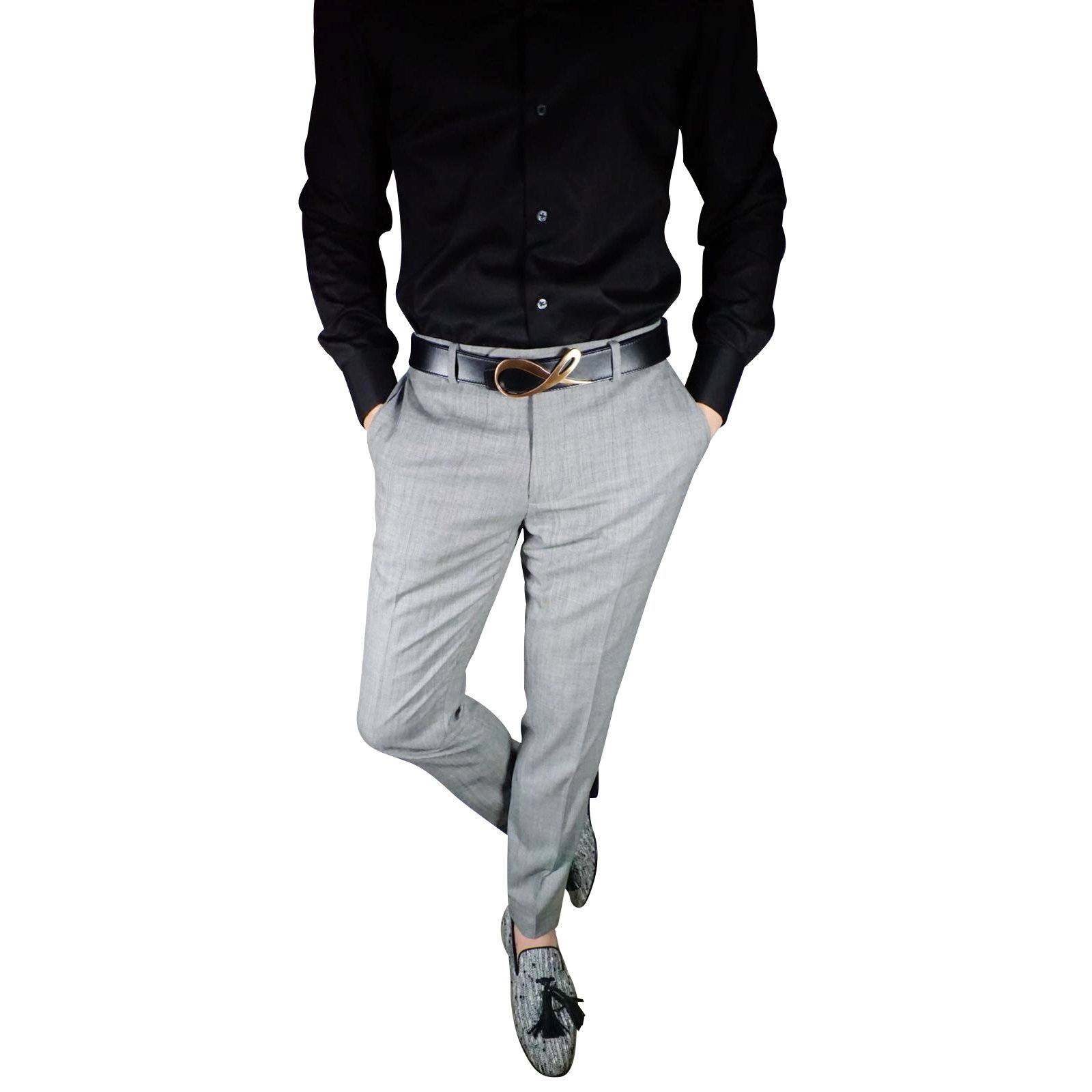 S by Sebastian Fossile Grey Trousers @ The Vault