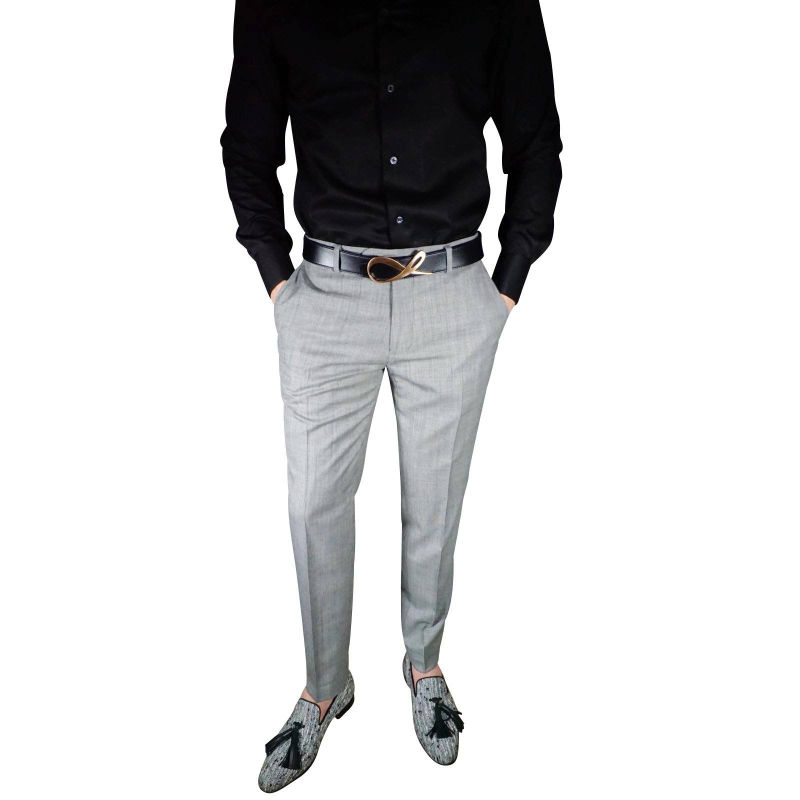 S by Sebastian Fossile Grey Trousers @ The Vault