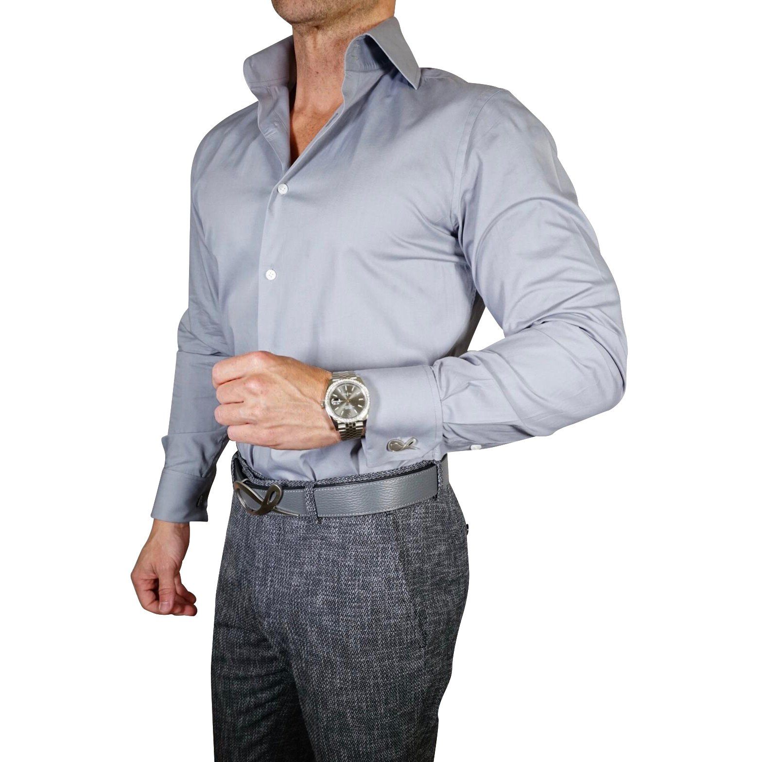 Cloud Grey Poplin Dress Shirt @ The Vault