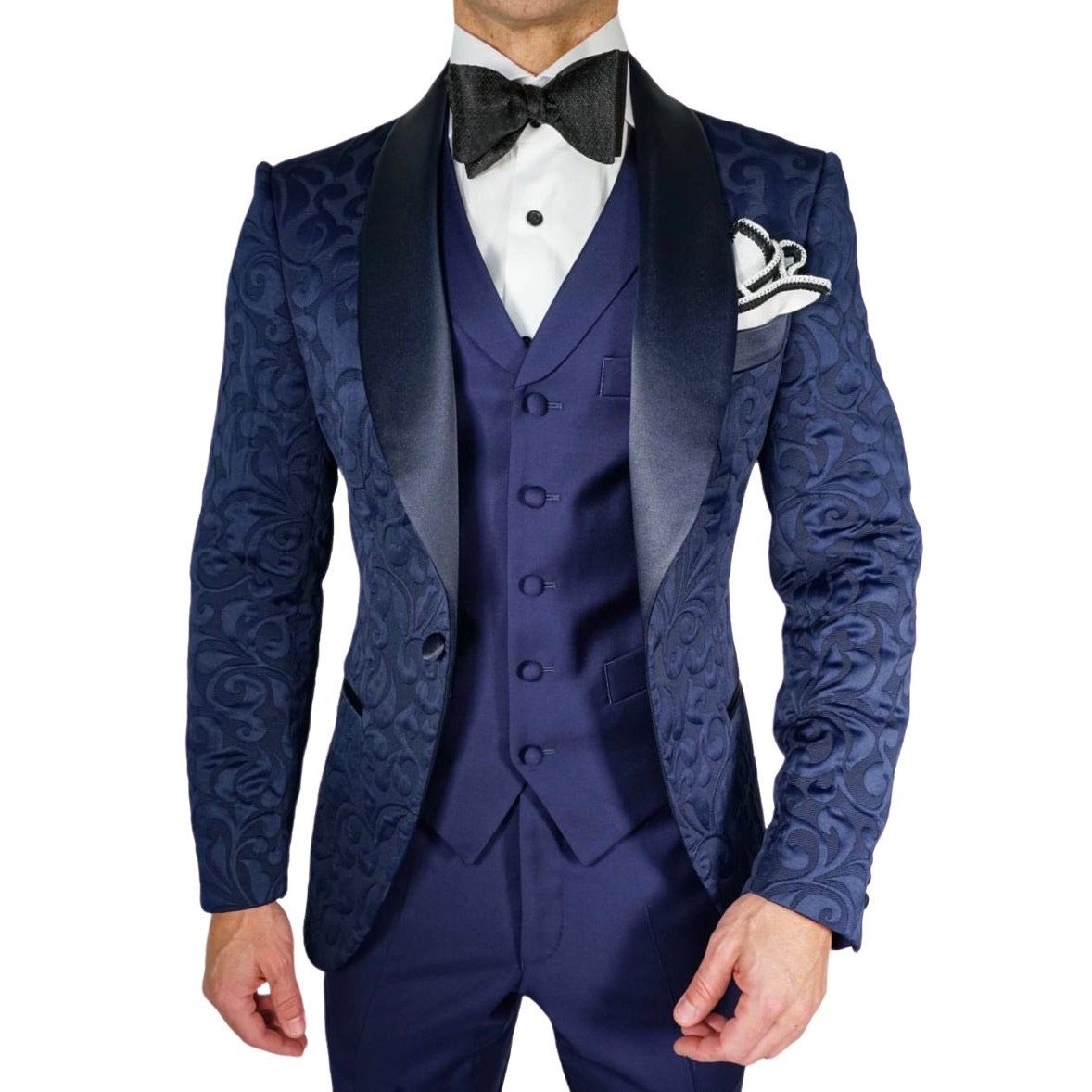 Navy Blue Paisley Dinner Jacket @ The Vault