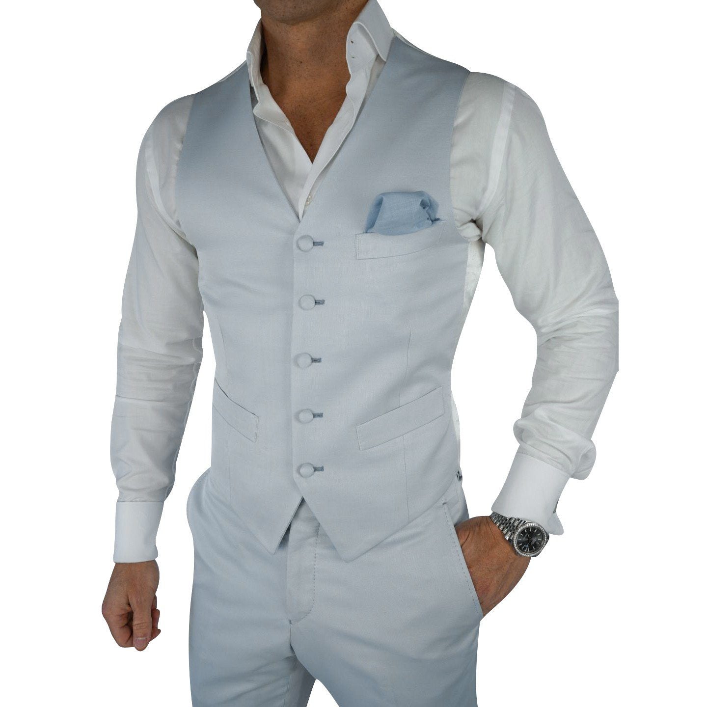 Baby Blu Evento Naked Ciottoli Waistcoat