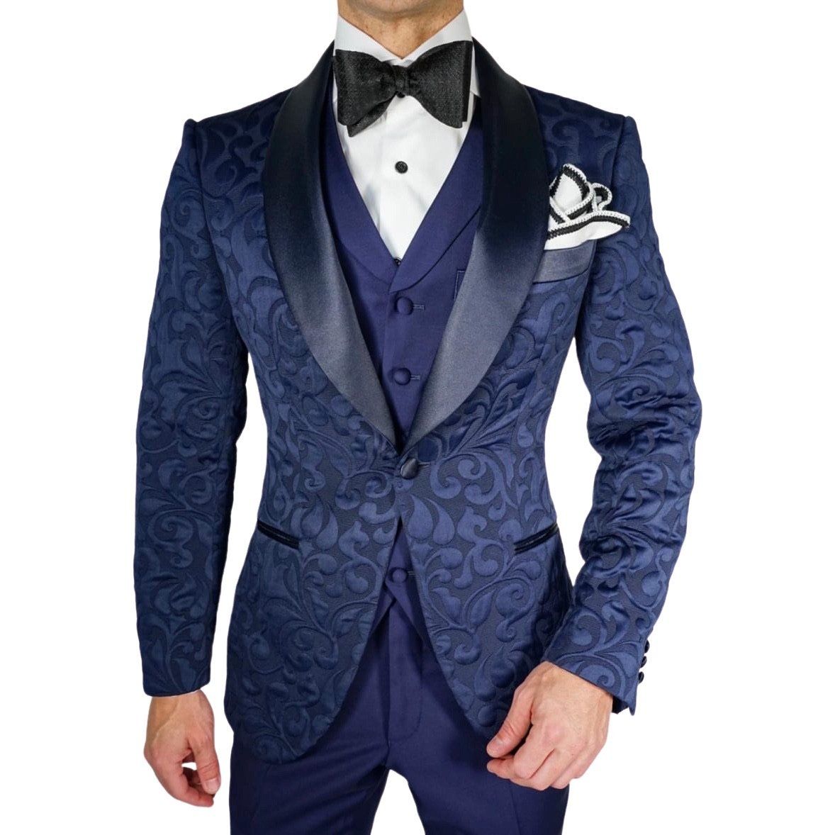 Navy Blue Paisley Dinner Jacket @ The Vault