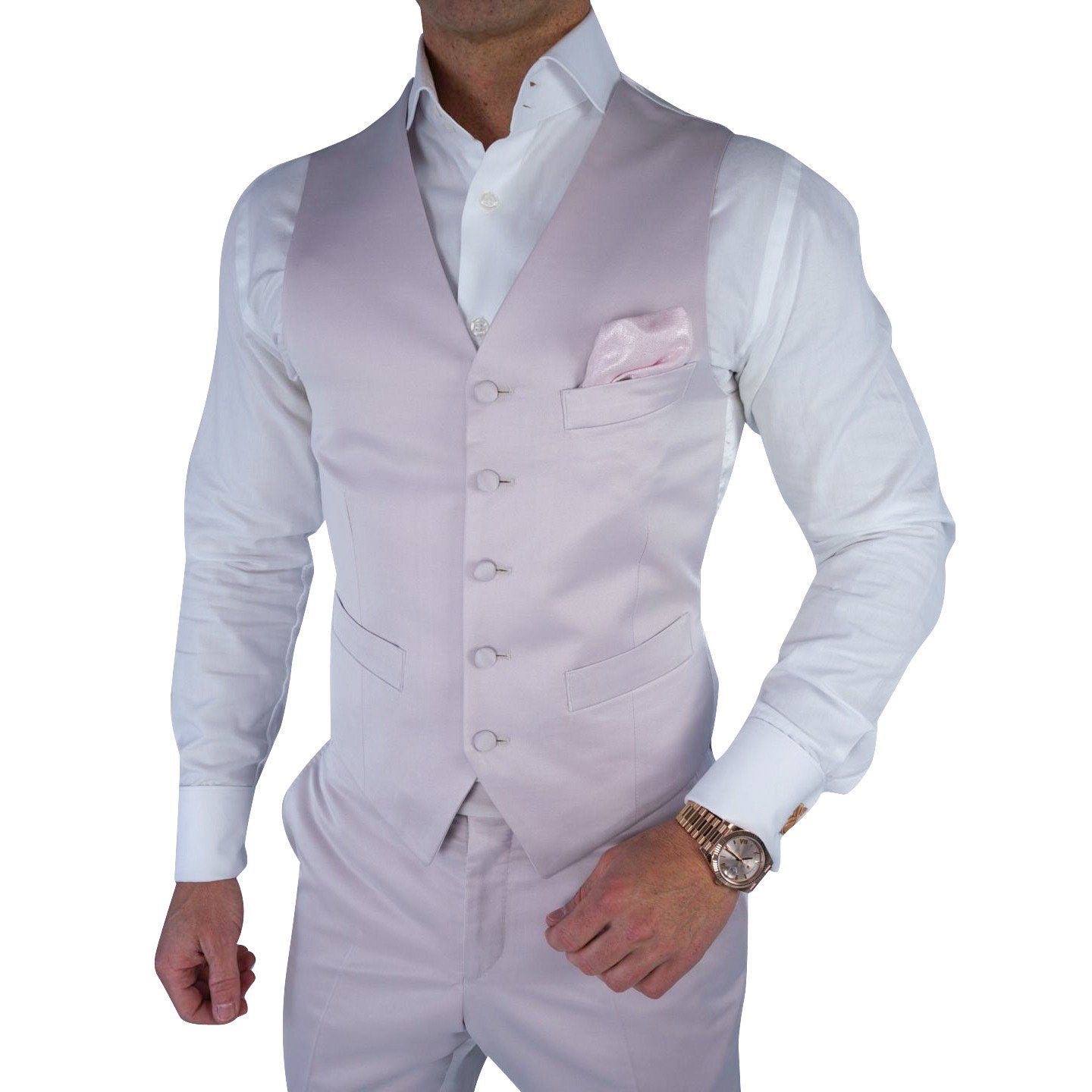 Pale Pink Evento Naked Ciottoli Waistcoat