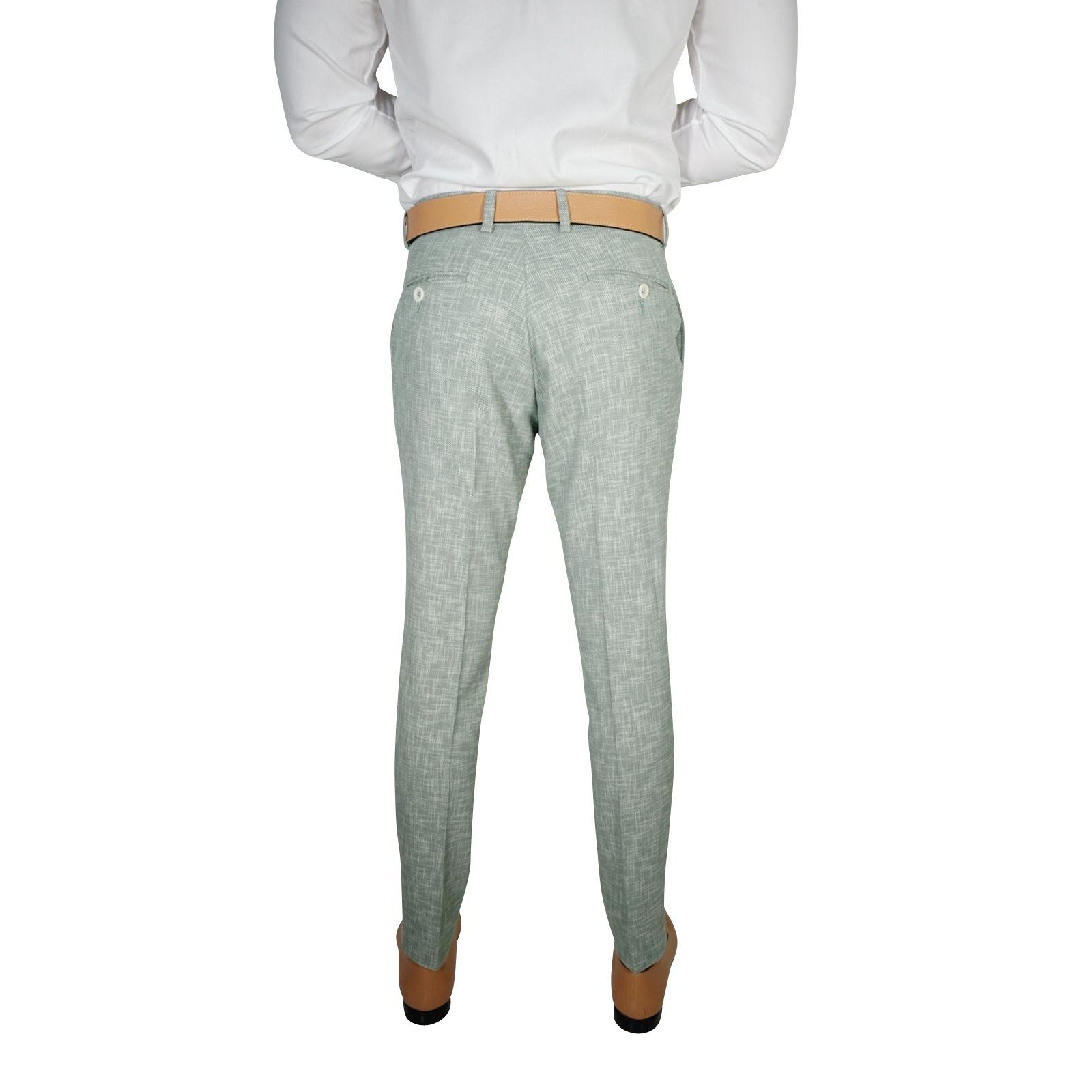 Mint Green Lino Tweed Trousers @ The Vault