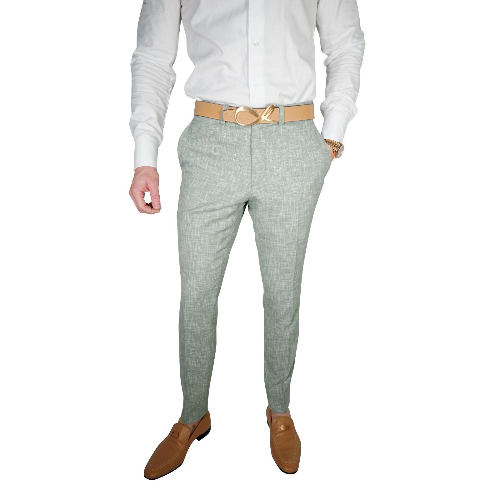 Mint Green Lino Tweed Trousers @ The Vault