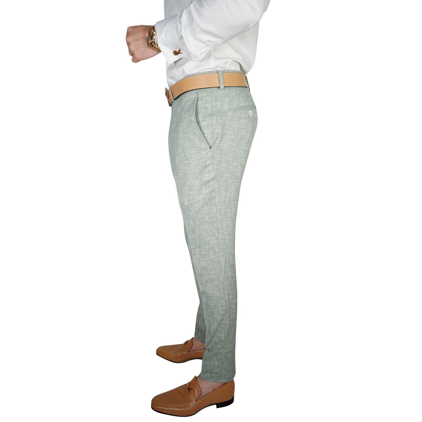 Mint Green Lino Tweed Trousers @ The Vault