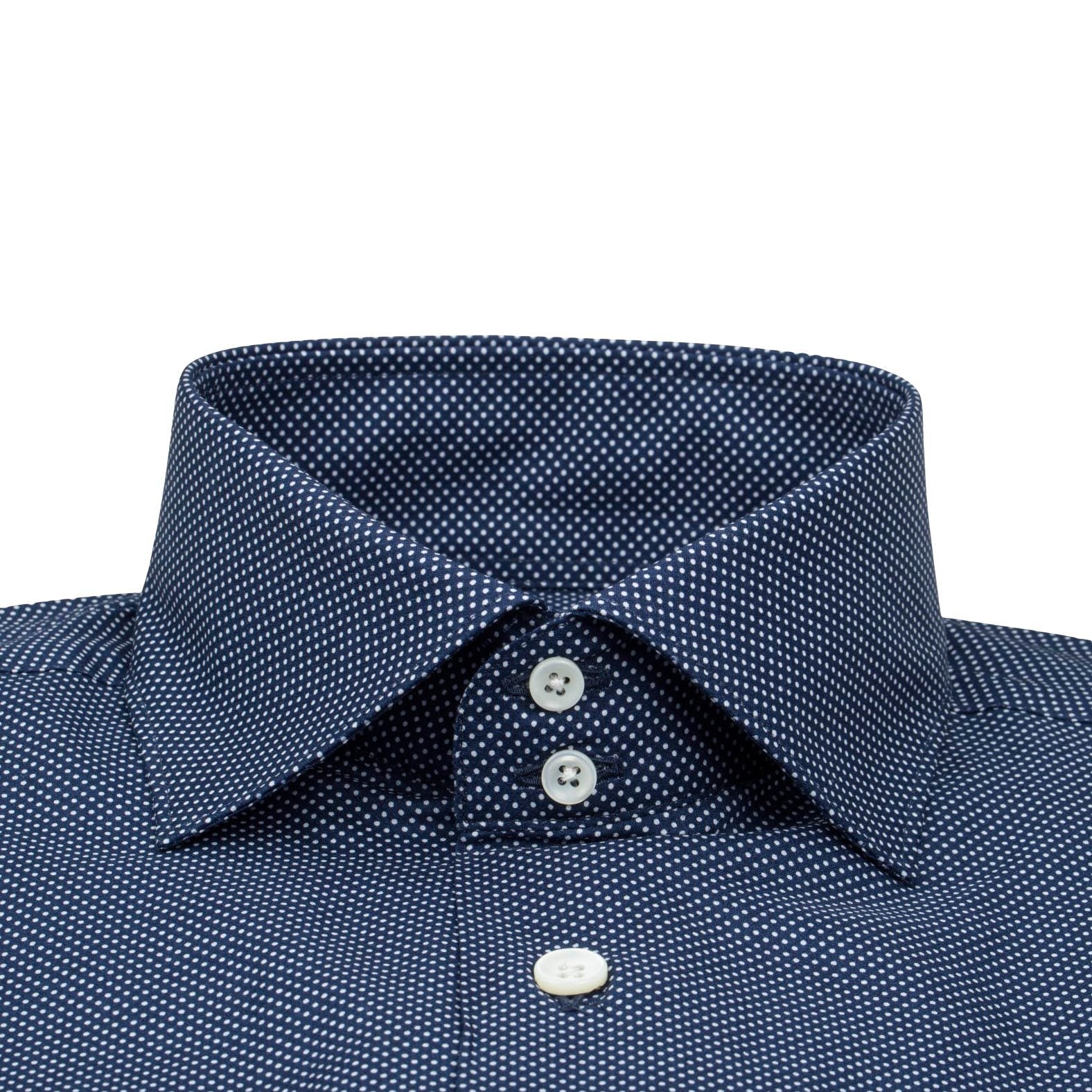 Navy Mini Dot Dress Shirt