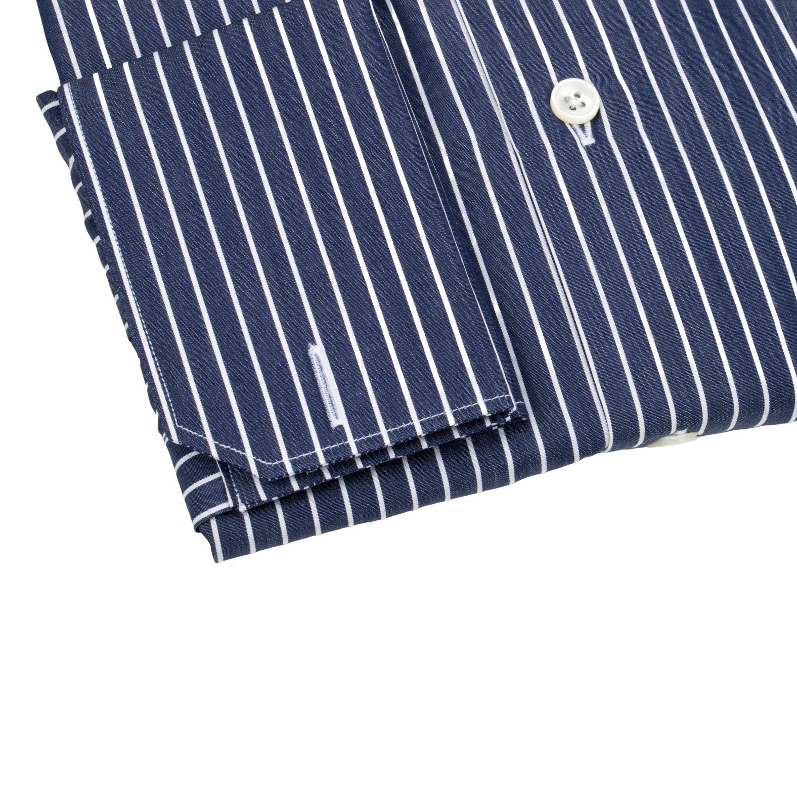 Navy Chalk Stripe Dress Shirt @ The Vault
