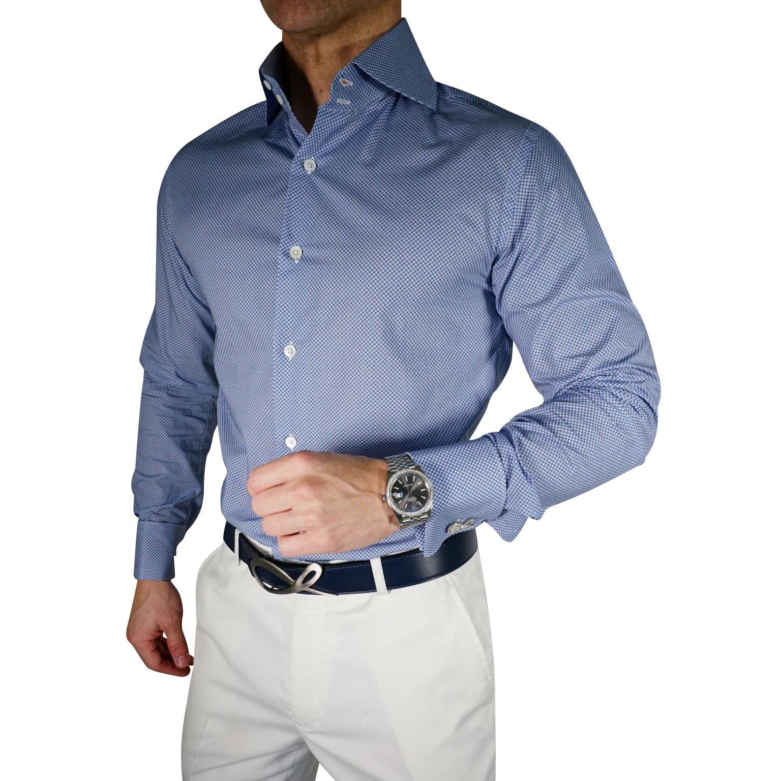 Azure Mosaic Dress Shirt