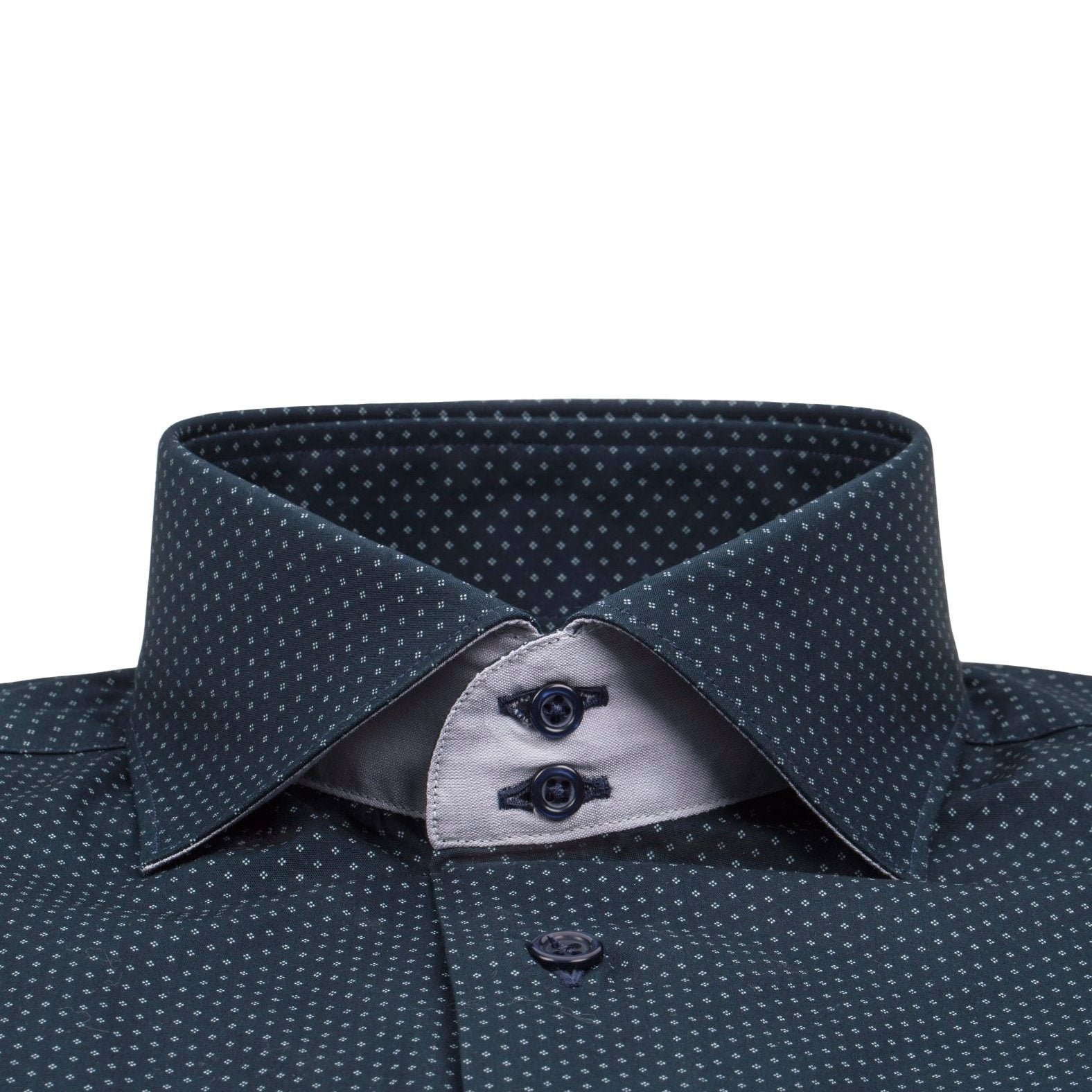 Navy Diamond Pindot Short Sleeve Shirt