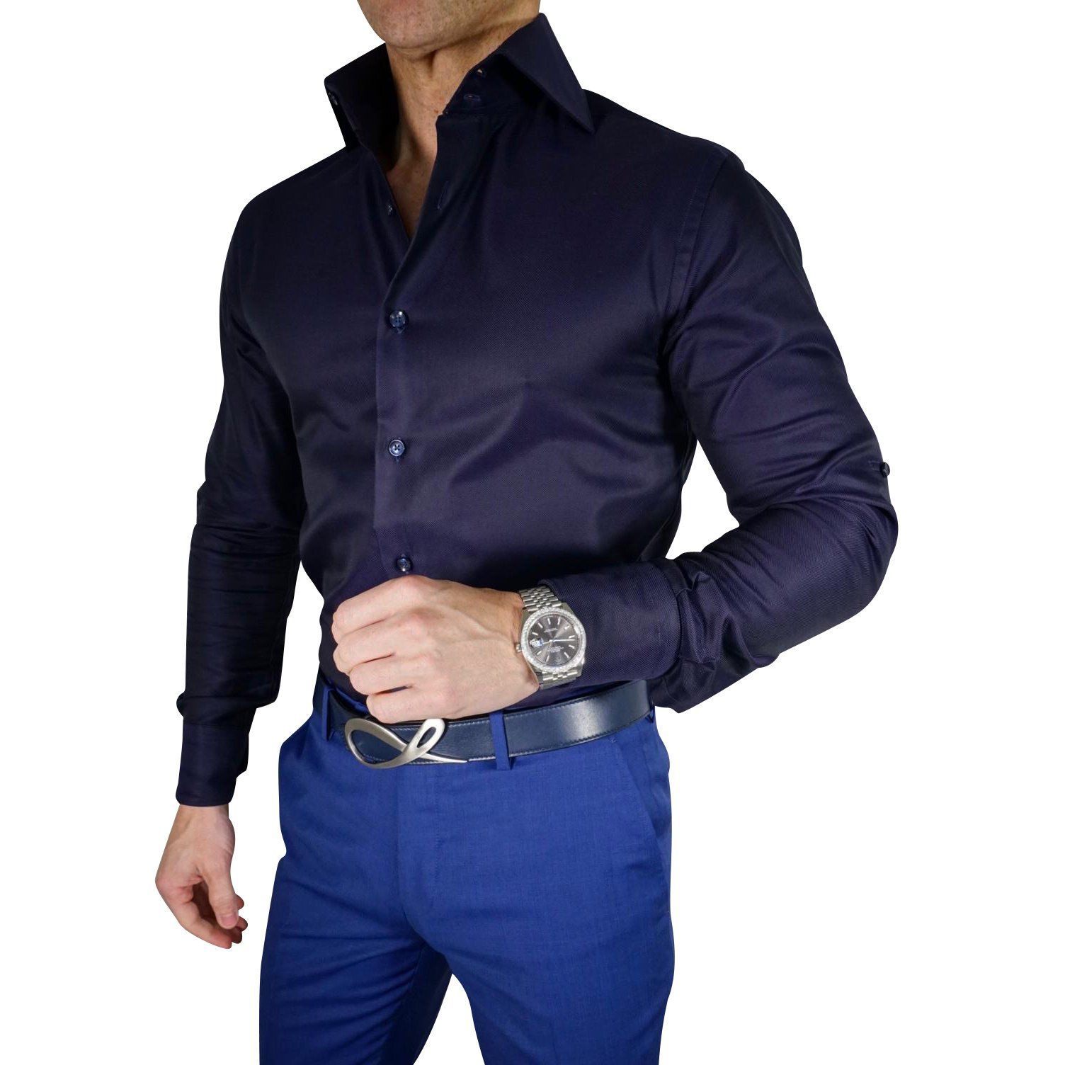 Navy Weavetex Dress Shirt @ The Vault