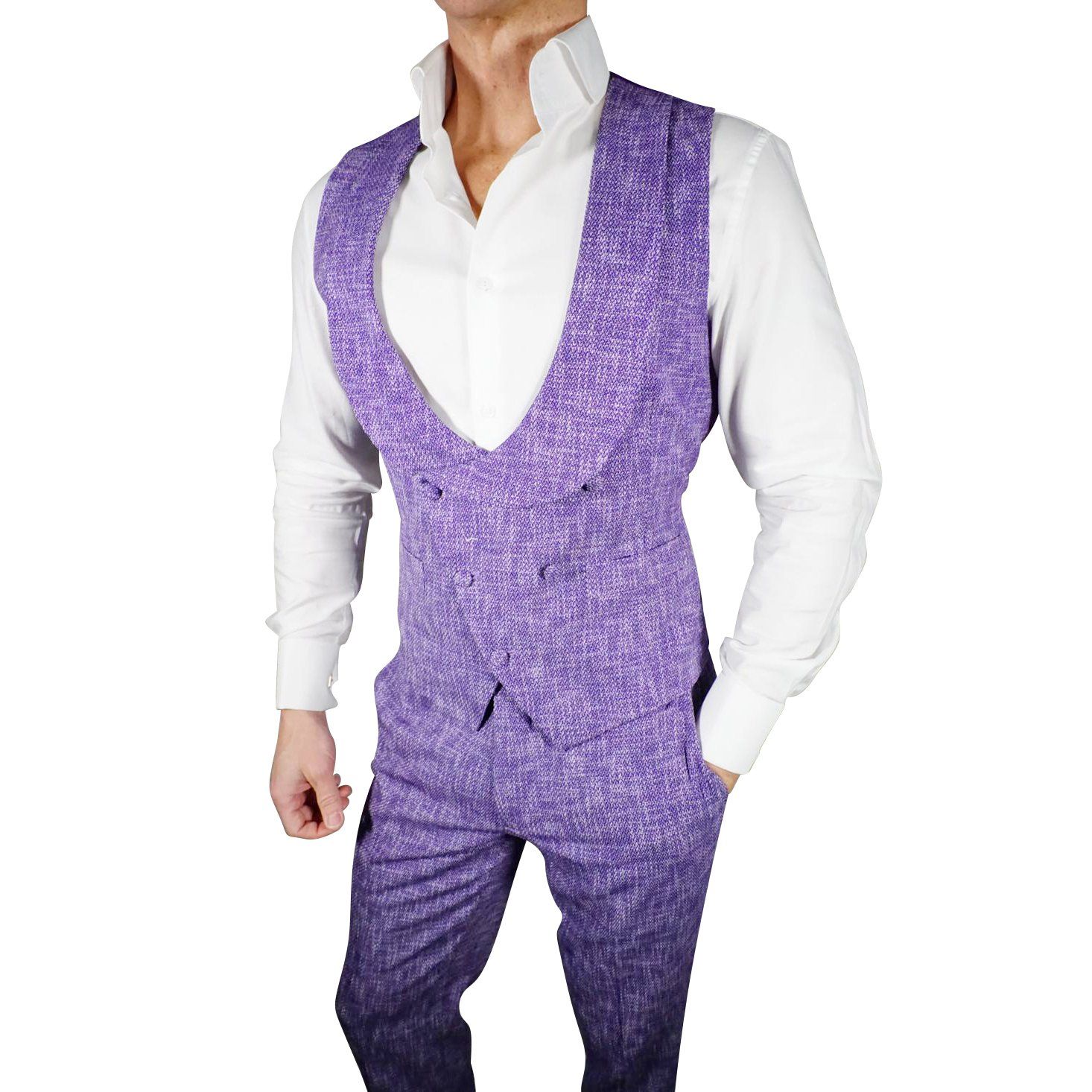 Iris Lino Tweed Double Breasted Waistcoat @ The Vault