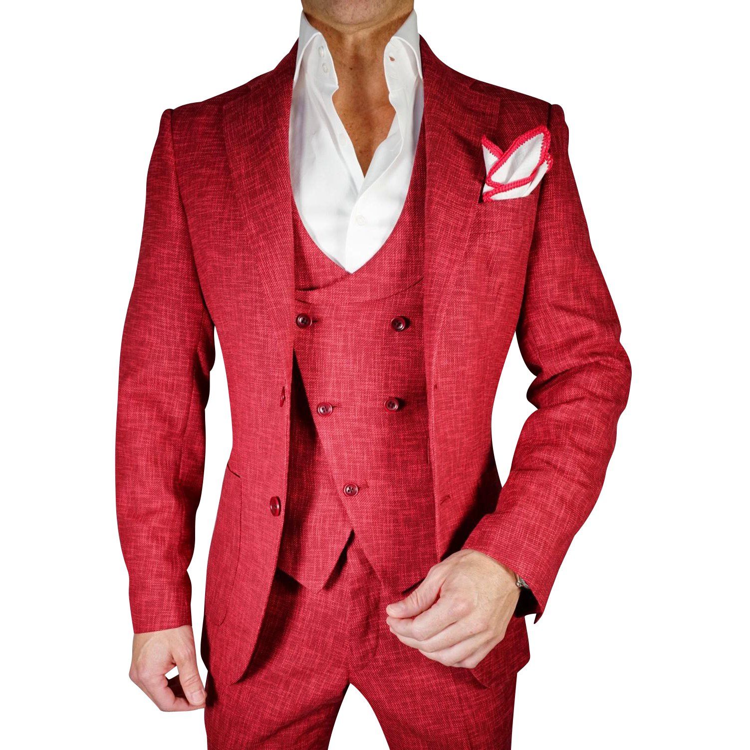 Cranberry Cardinale Lino Tweed Jacket @ The Vault