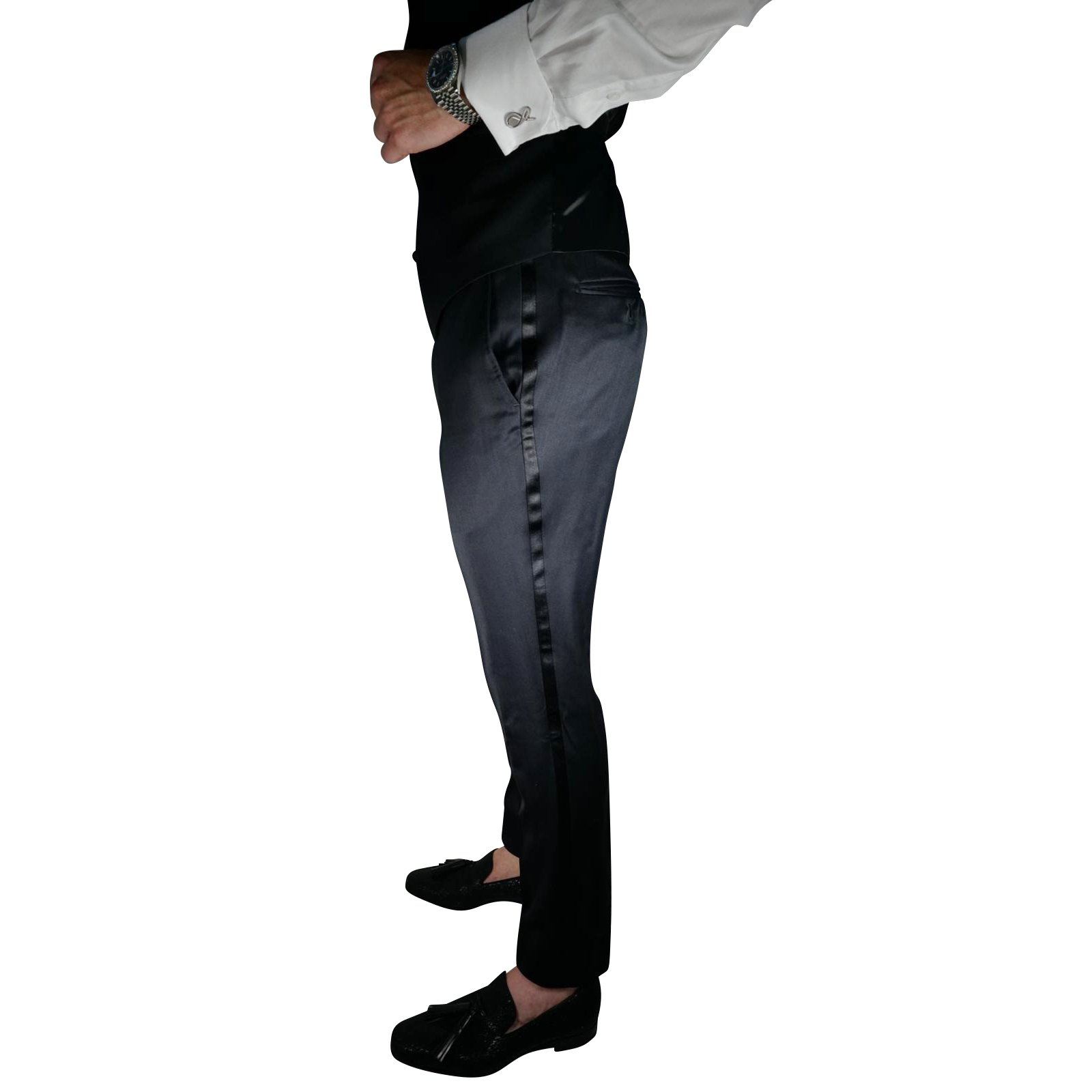 Black Tuxedo Style Trousers