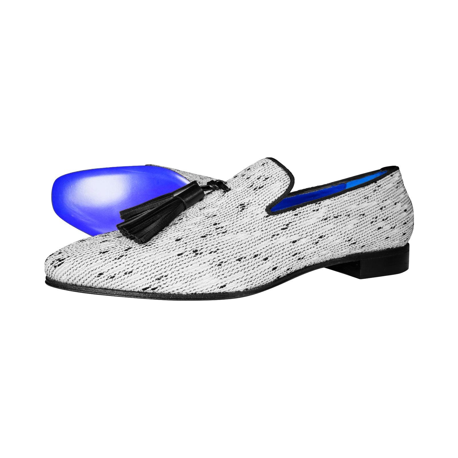 White Tweed Legare Tassel Loafer 44
