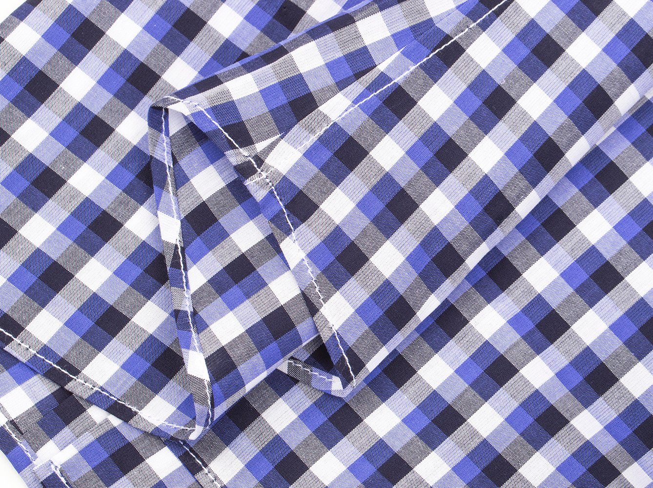 Navy Sapphire Gingham Dress Shirt