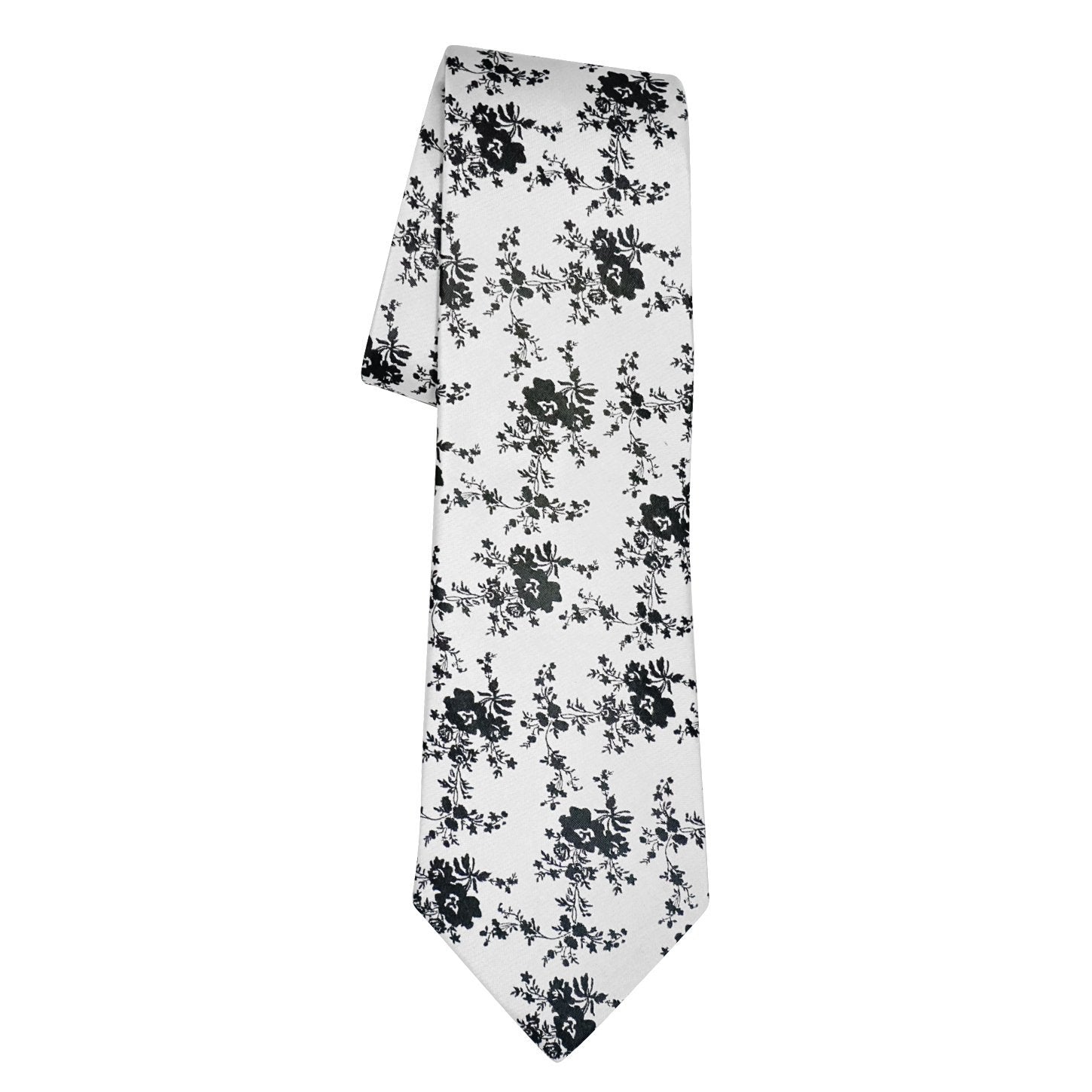 Black Bianco Carnation Necktie