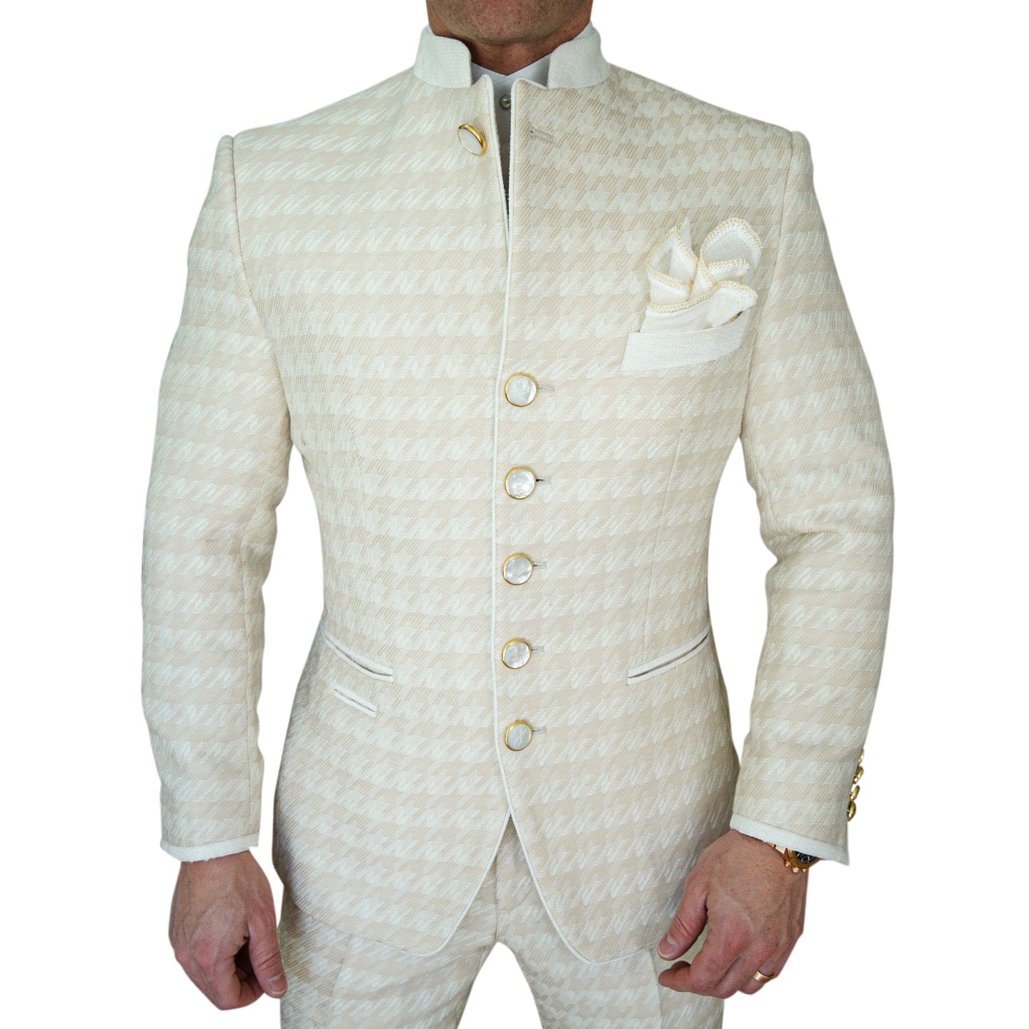 Cashew Crema Houndstooth Mandani Jacket