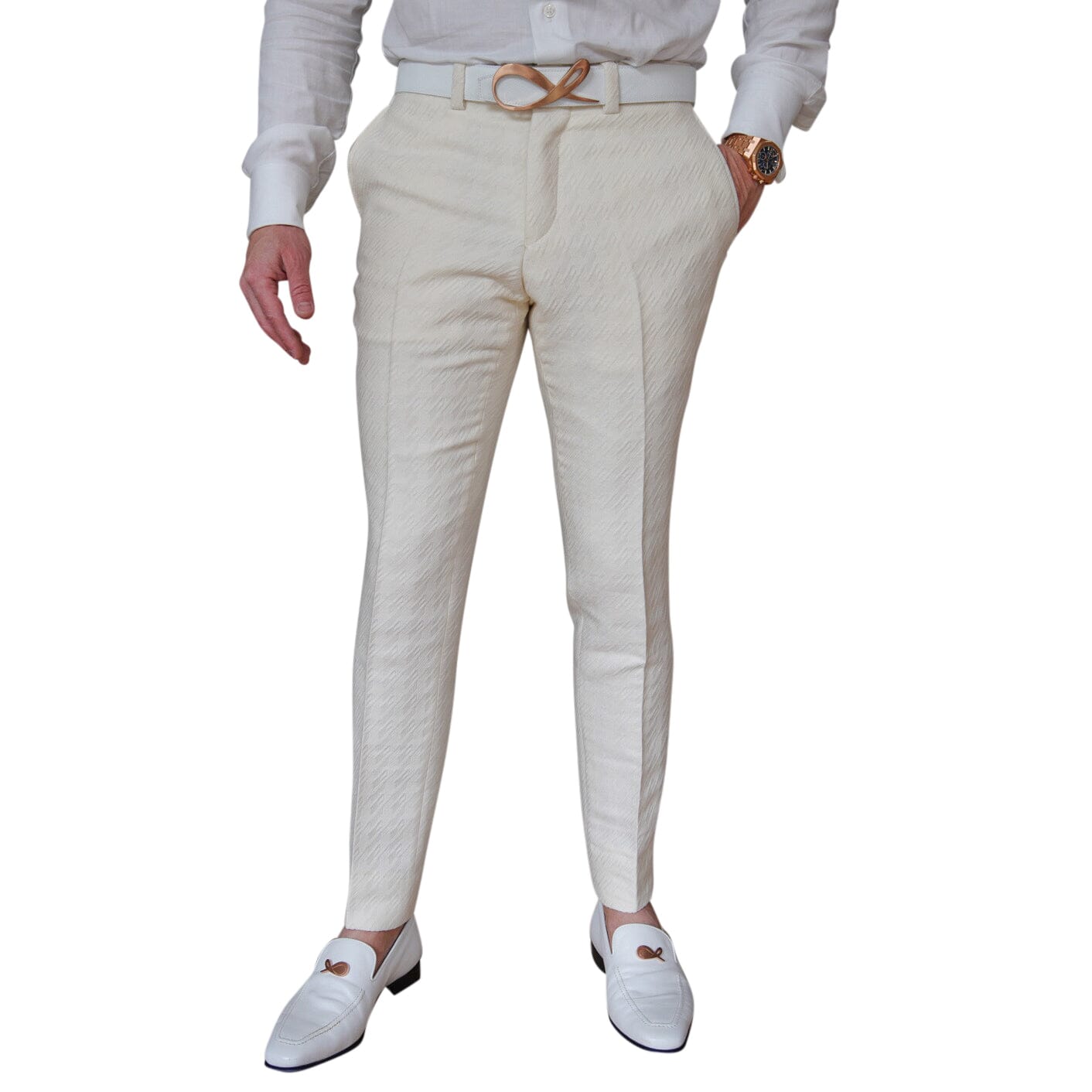 Vanilla Crema Houndstooth Trousers