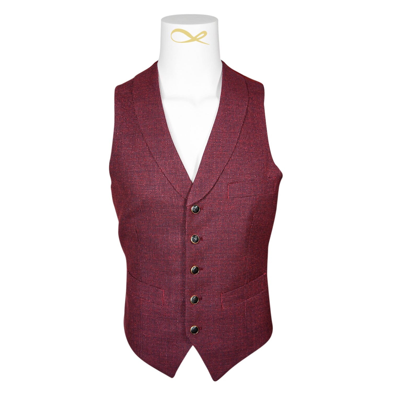 Midnight Marrone Tweed Ciottoli Waistcoat