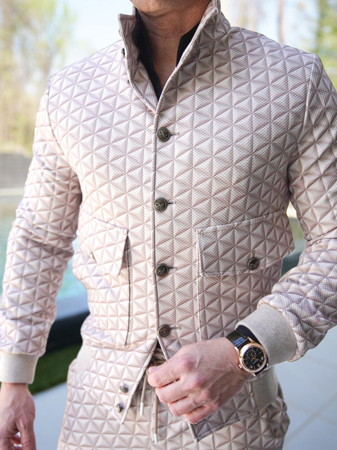 Toffee Prisma Luxury Performance Bomber Jacket