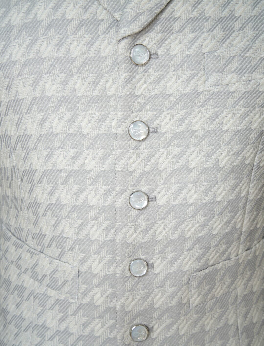 Oyster Grigio Houndstooth Ciottoli Waistcoat