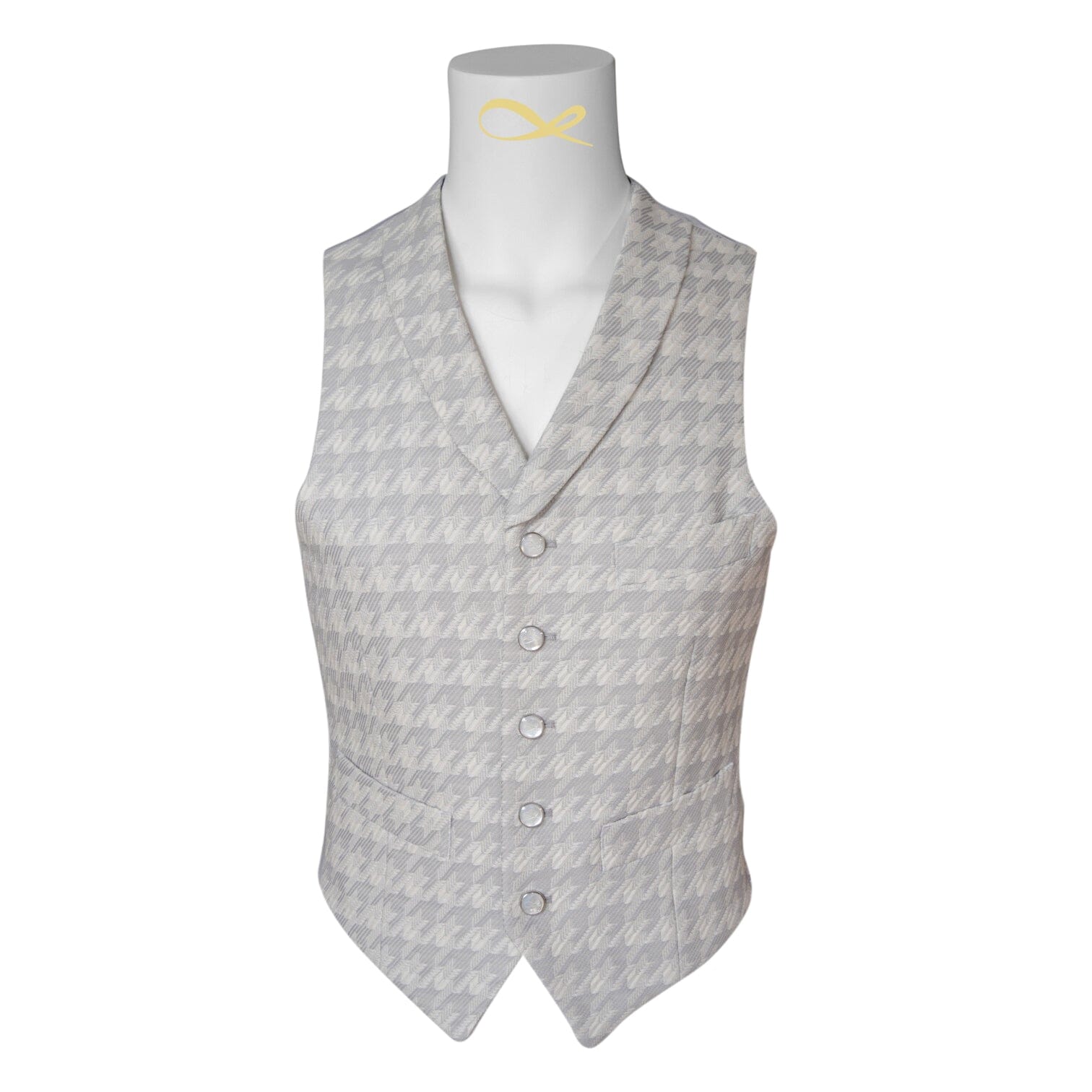 Oyster Grigio Houndstooth Ciottoli Waistcoat