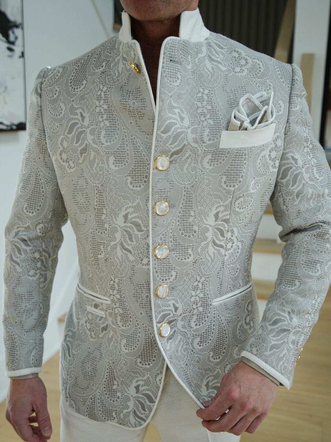 Grigio Damask Mandani Jacket