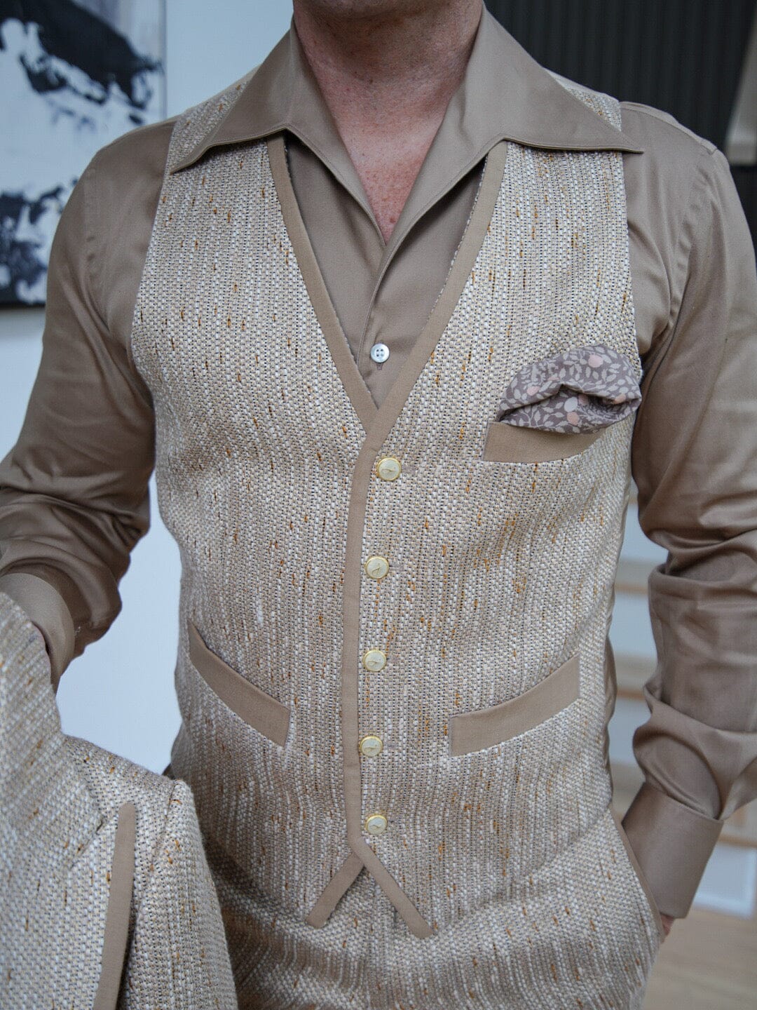 Tan Cestino Ciottoli Waistcoat